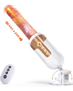 Automatic Thrusting Dildo G-spot Vibrator, Realistic Dildo with 5 Vibration & 5 Thrusting Modes,Heating Sex Machine with Remote Control