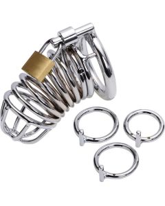New Locked Cock Cage Male Chastity Device Sex Toy for Male stainless steel 