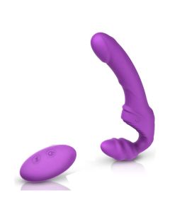 Rechargeable double-ended Strap On Strapless Dildo G-Spot Vibrator