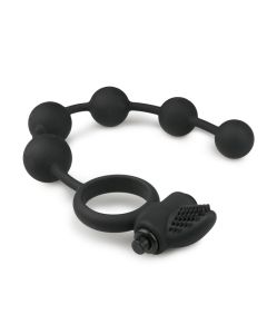 Soft silicone Anal Beads Cock Ring with Bullet Vibrator