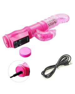Rabbit Vibrator with 12 Speeds Rechargeable Sexy Vibrating Vibe