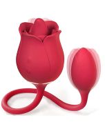 Rose Toy Clitoral Tongue Licking Vibrator with Vibrating Egg G Spot Clitoris Stimulation For Women And Couples