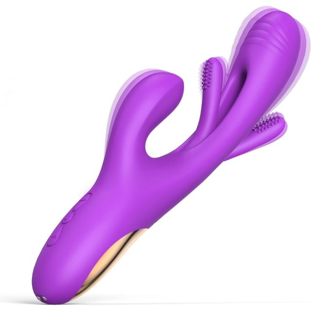 Flapping Vibrator Dildo for Women G Spot Rabbit Vibrator with 7 Modes for Clit Nipple Anal Stimulation