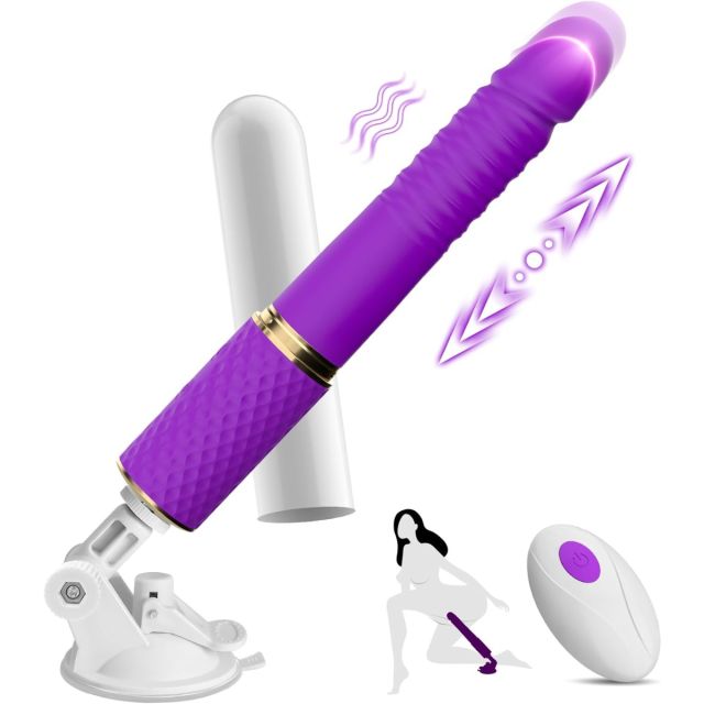 Realistic Purple Dildo Remote Control Vibrators Sex Toys for Women G Spot Anal Clitoral Stimulation with 3 Thrusting & 10 Vibrating Modes