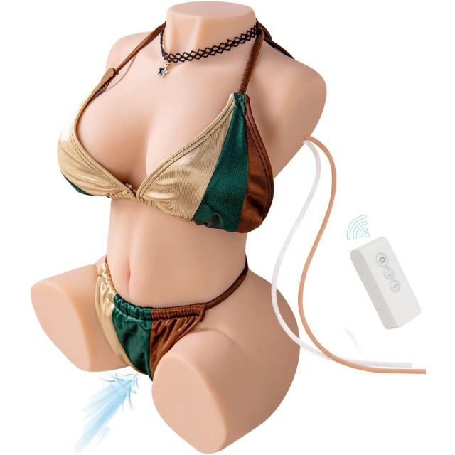 15.4LB Auto Suction Vibration Torso Sex Dolls for Male Masturbator, Adult Female Sex Torso Dolls with lifelike Boobs Vigina Anal Ass