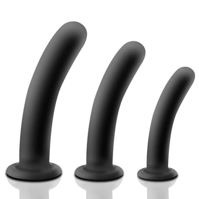 3 Pcs Strap On U Trinity Silicone Dildo With Low Harness