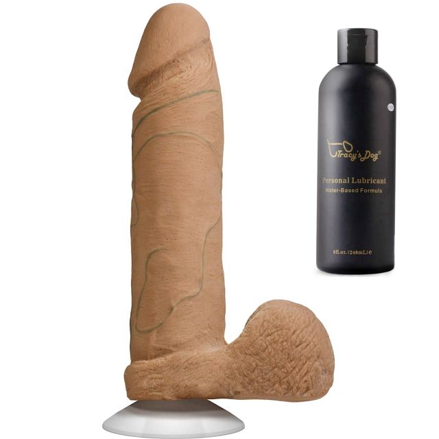 Doc Johnson 8 Inch Realistic Dildo Cock With Removable Suction Cup And 8oz Lubricant include
