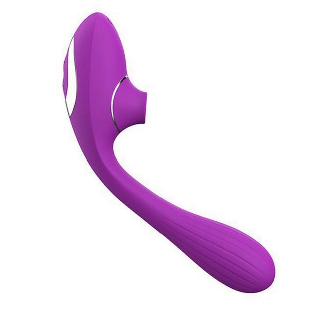 Purple Soft Silicone Waterproof G Spot Sucking Vibrator
