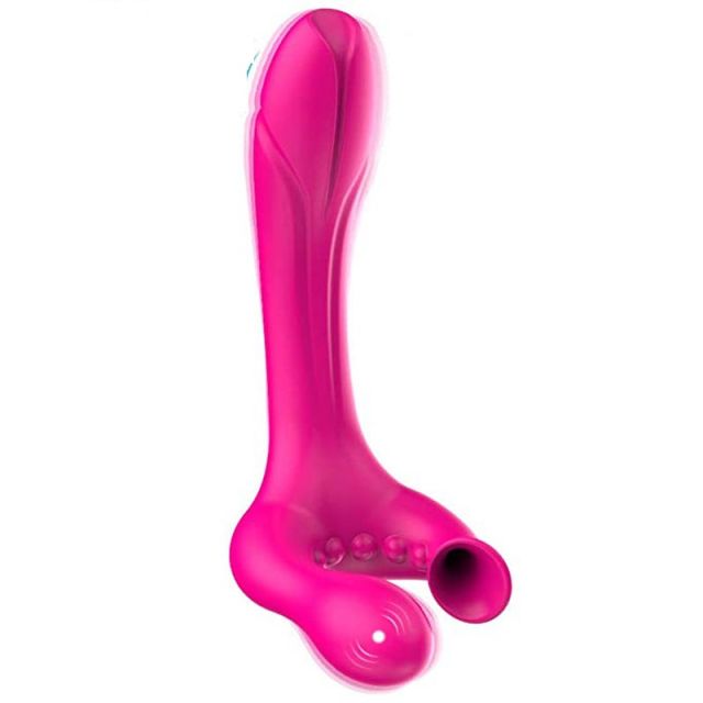 Clitoral Sucking G Spot Vibrator Rechargeable Dildo Vibrator  (Pink)