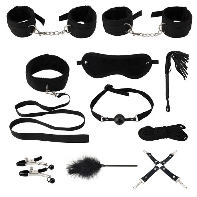 Erotic SM10 Piece Set Adult Sex Toys Bundle Bondage Training Hand Cuffs