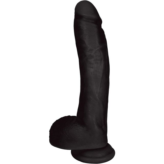 10 Inch Dildo with Balls Black