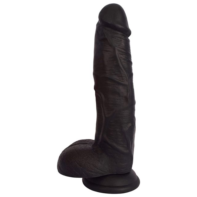 10 Inch Dildo with Balls - Black