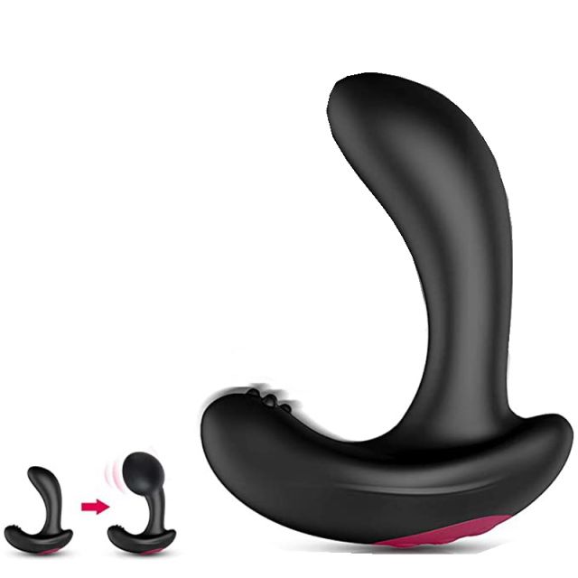 Rechargeable silicone anal vibrator sex toy inflatable butt plug unisex