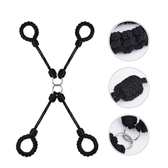 Cross Sex Handcuffs Bondage Braided Restraints Adjust BDSM Sex Toys