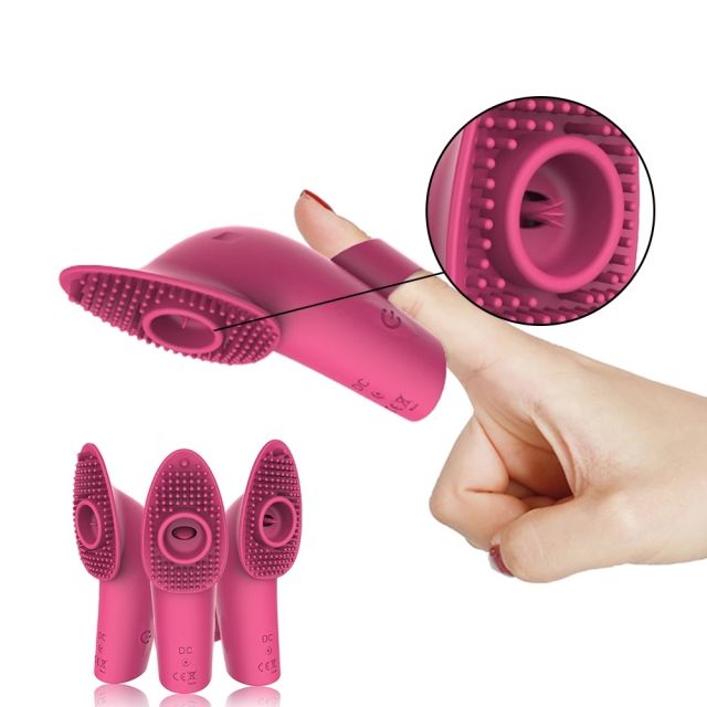 Finger orgasm G point tongue sleeve toy sex massage vibrator USB charging 10 modes