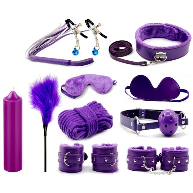 11 Pcs BDSM Toys Leather Bondage Sets Restraint Kits for Couples.