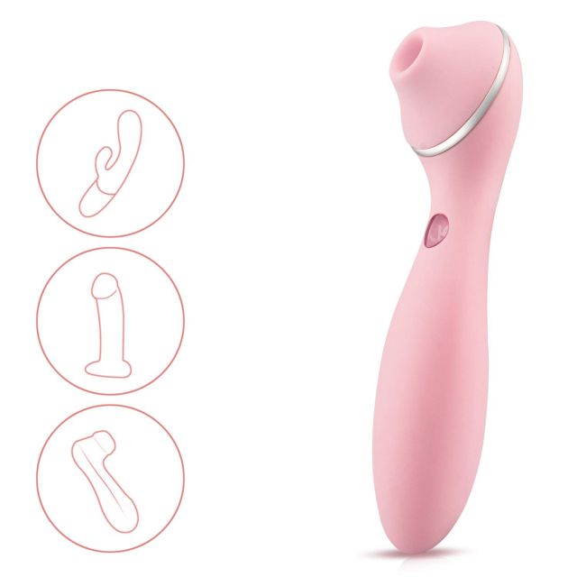 Quiet Pink Soft Silicone Sucking Vibrator 