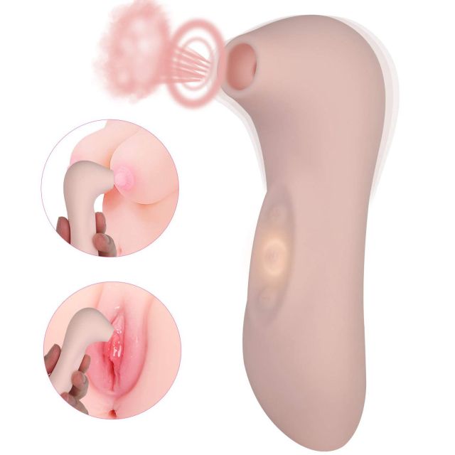 Light Pink 10 Sucktion Vibration Modes Sucking Vibrator  