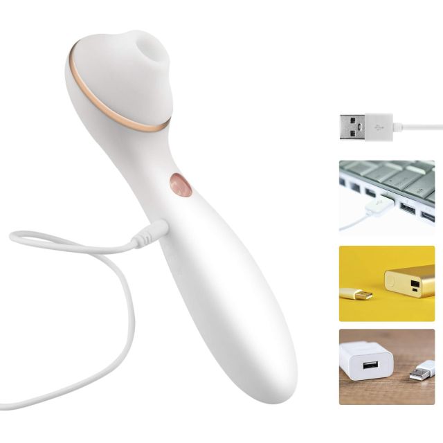 White Waterproof Clitoral Sucking Vibrator for Women 